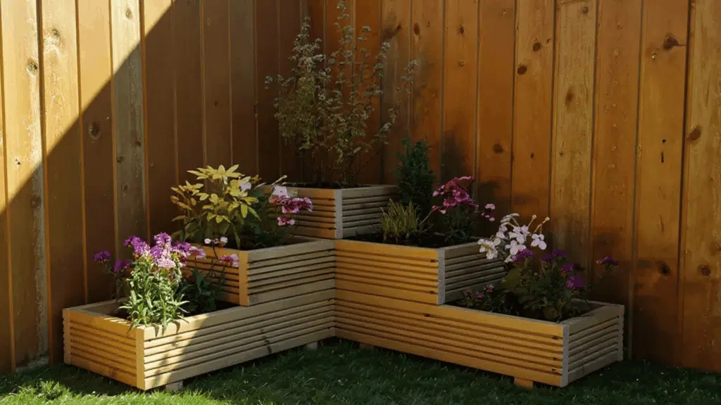 corner raised flower beds