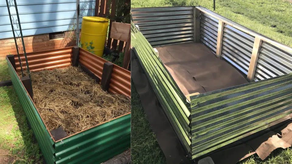 diy raised garden bed layers