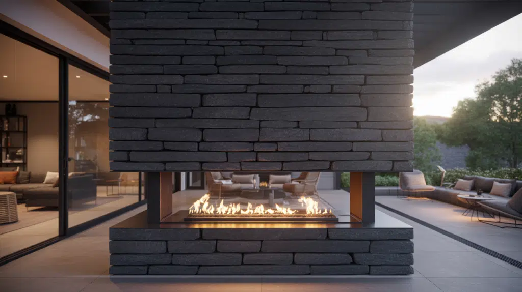 double sided fireplace