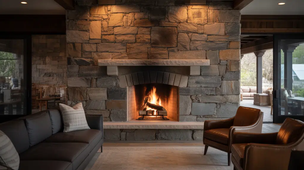 fireplace with centrepiece