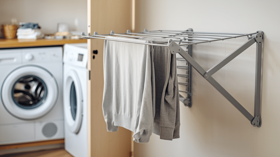 fold away wall mounted drying rack