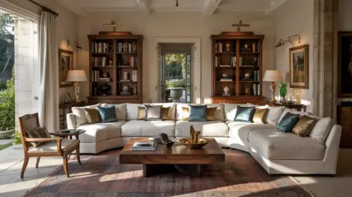 high ceiling living room