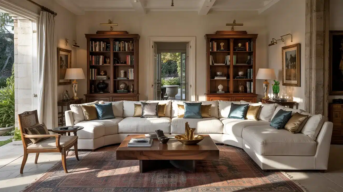 high ceiling living room