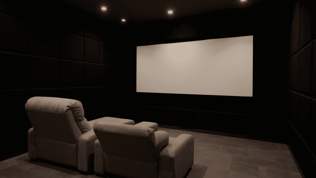 home theater decor ideas dark acoustic wall panels