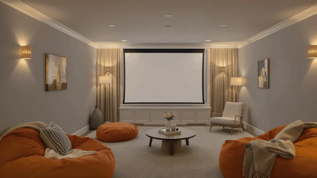 home theater decor ideas floor seating with cushions