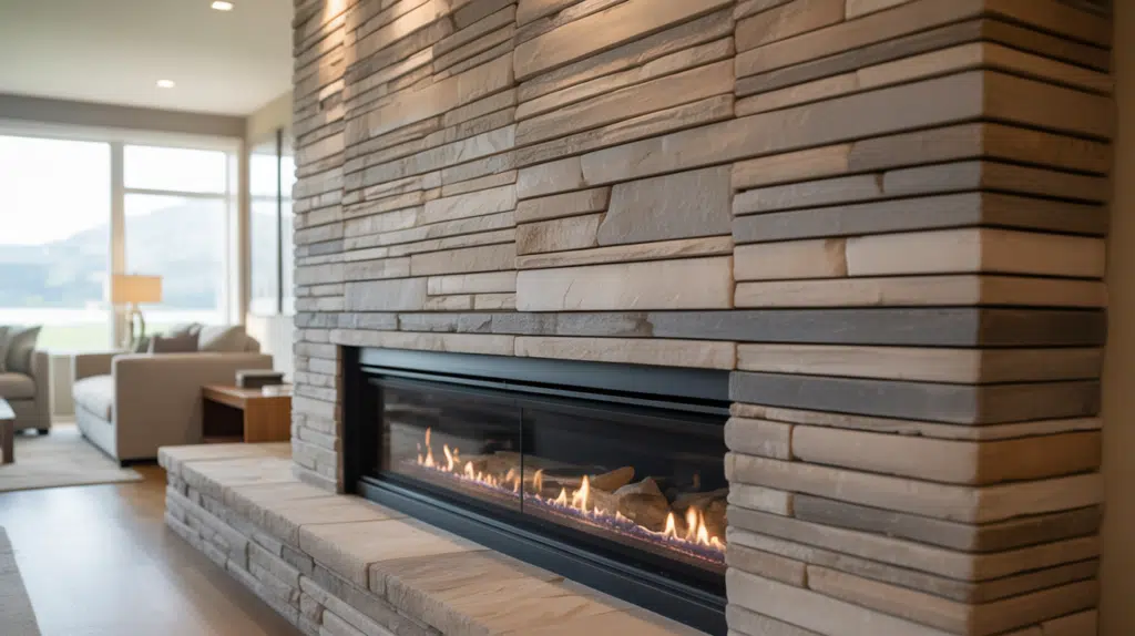horizontal stack fireplace