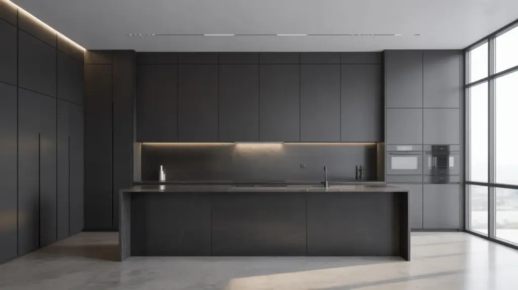 integrated appliances black kitchen