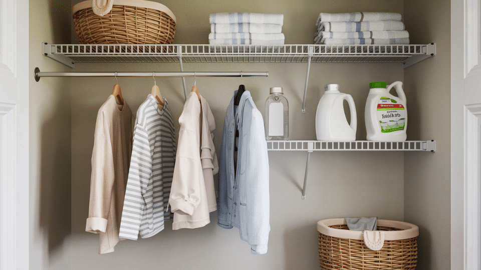 laundry room hanging rod for air drying