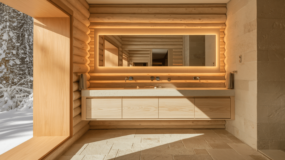 modern bathrooms with natural materials