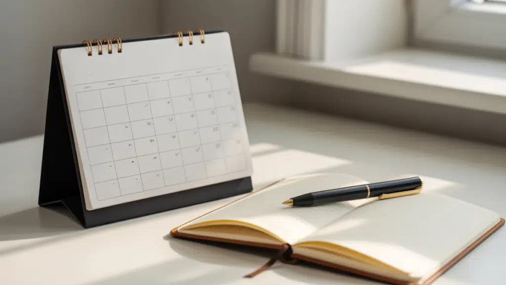 modern desk calendar