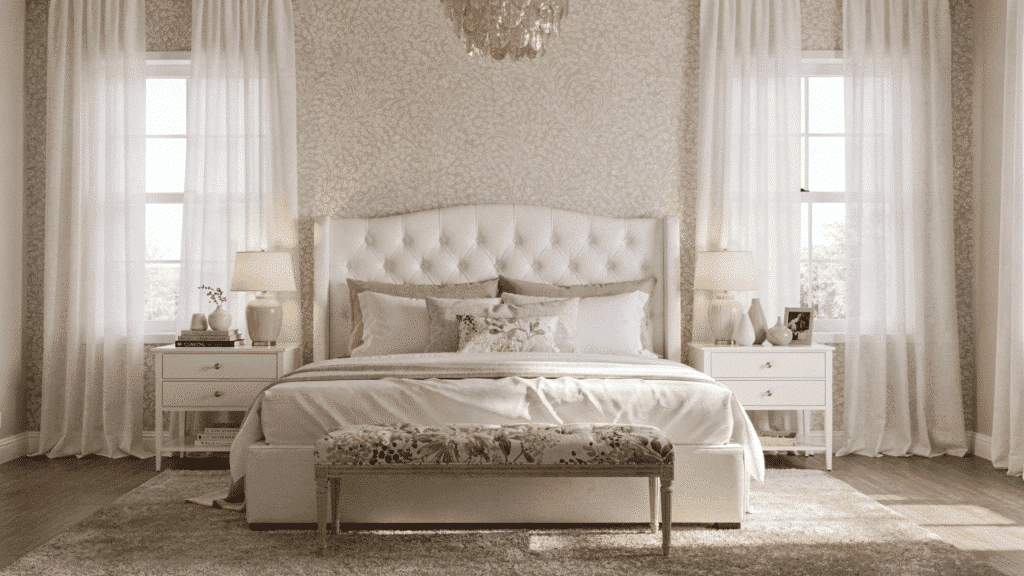 modern white bedroom