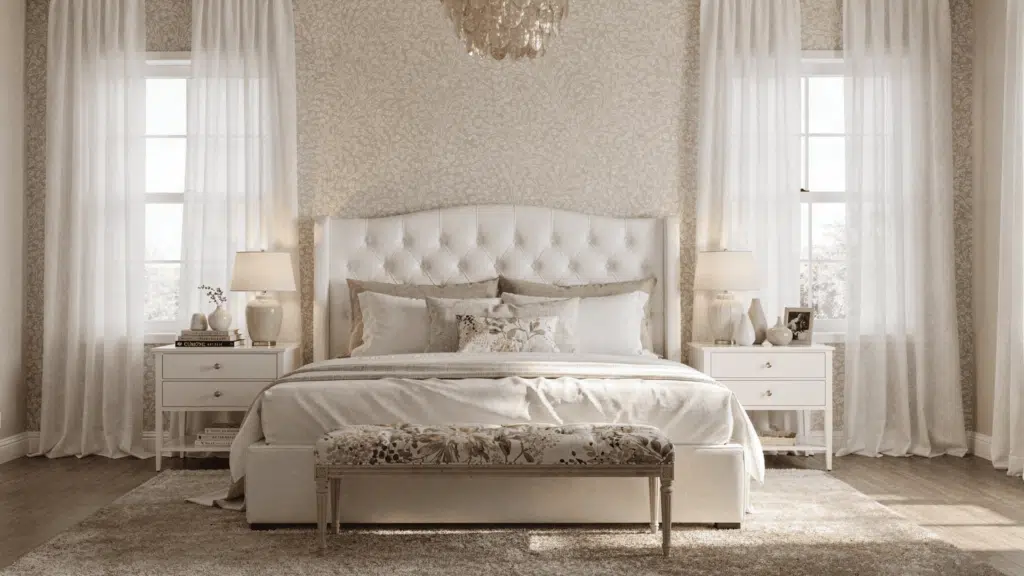 modern white bedroom