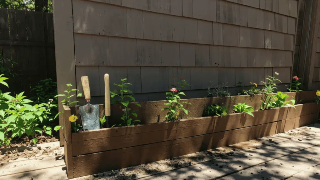 narrow raised flower beds