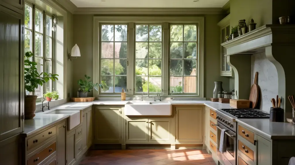 olive green kitchen