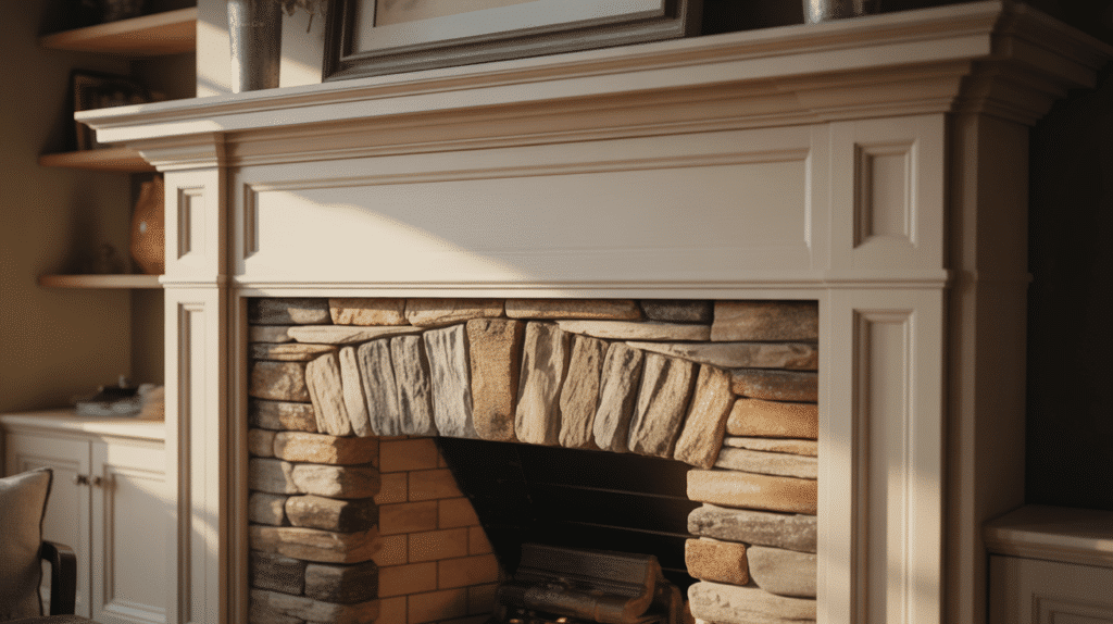 painted matel fireplace