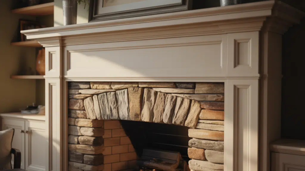 painted matel fireplace