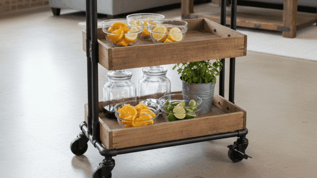 pipe frame bar cart