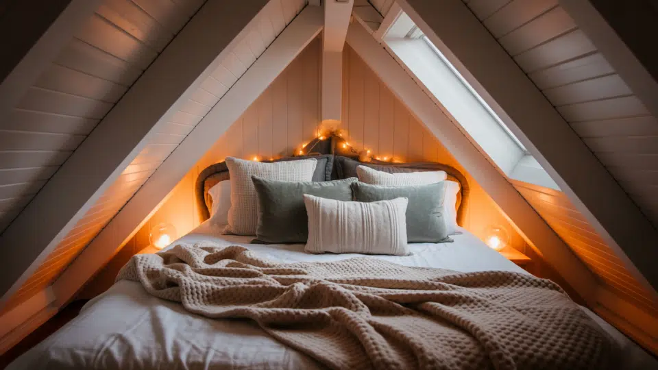 place the bed under the ceiling slope