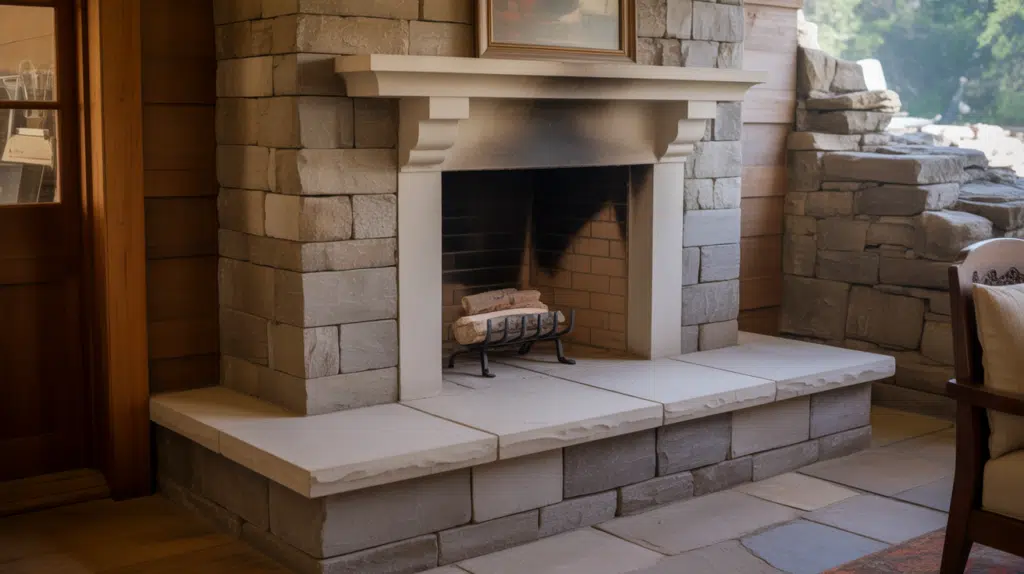 raised hearth fireplace