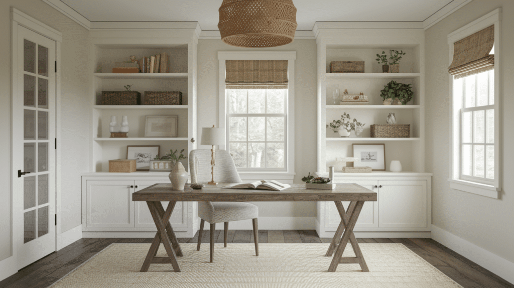 rustic farmhouse study room