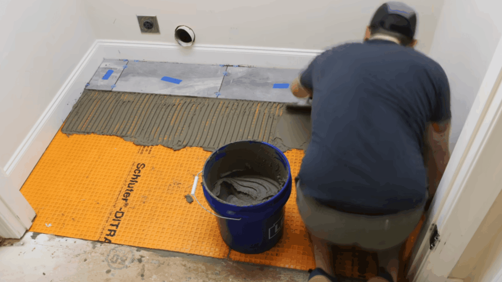 set with thin mortar