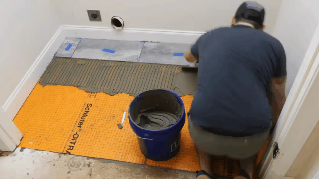 set with thin mortar