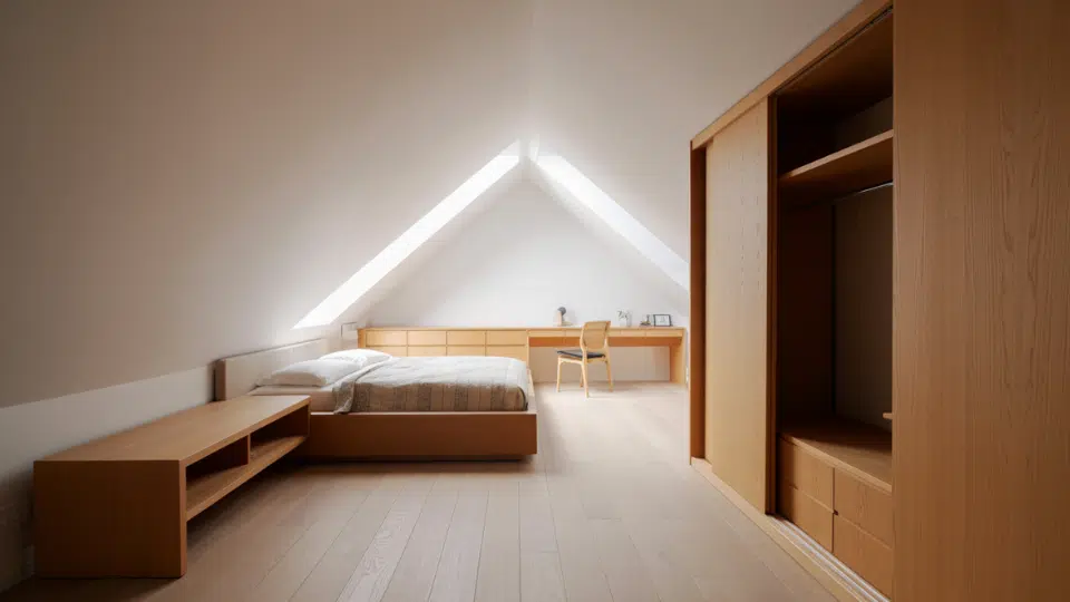 small scale furniture for slanted rooms