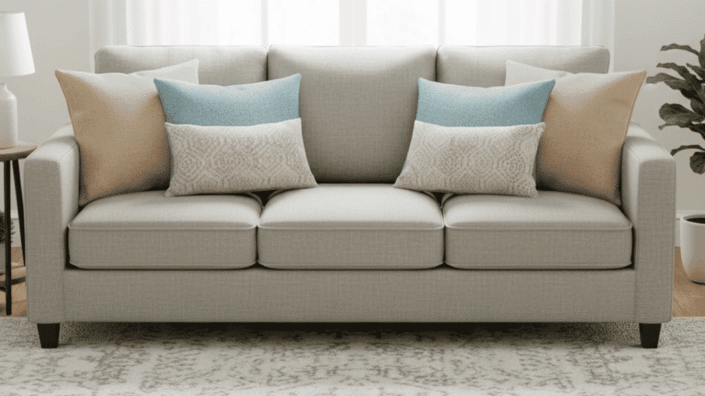 throw pillow on standard couch
