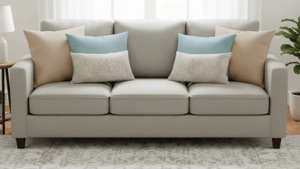 throw pillow on standard couch