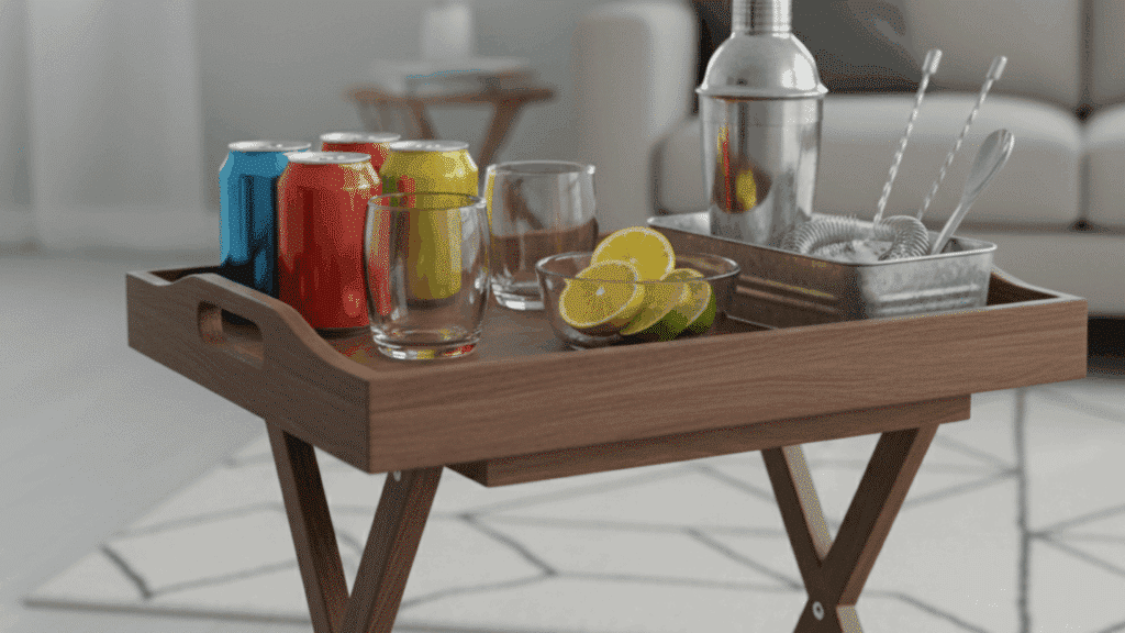 tv tray bar cart