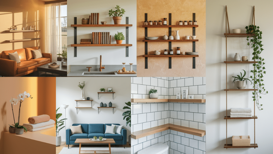 types of wall shelves
