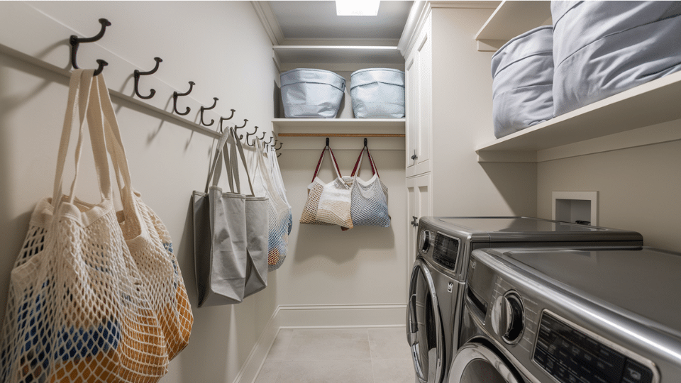 wall hooks for laundry baskets and bags