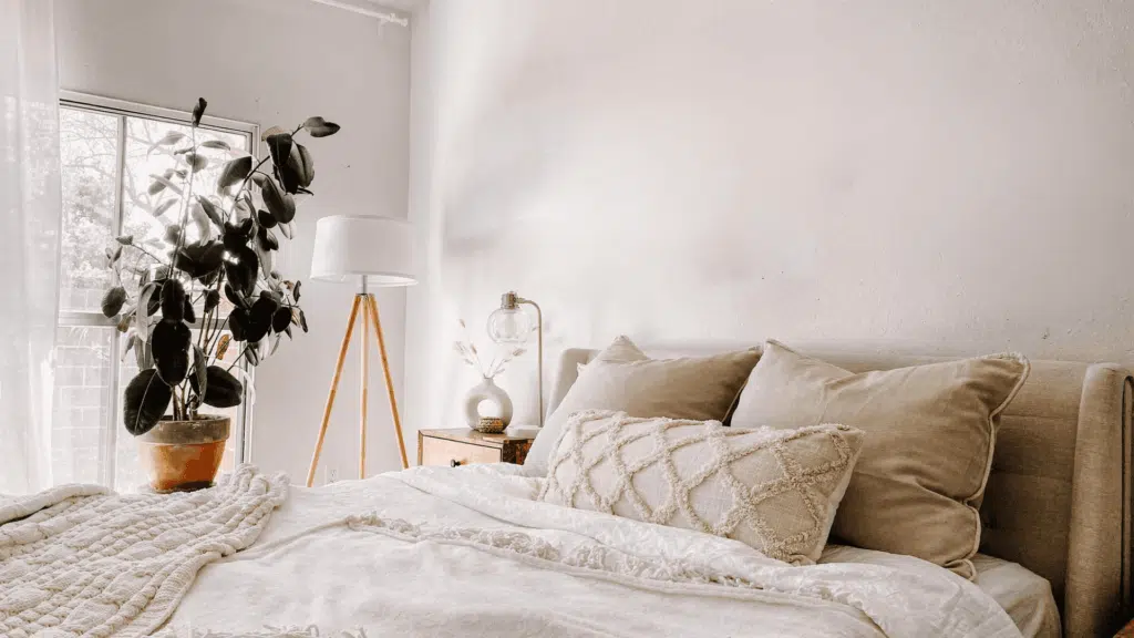 white bedroom With subtle patterns