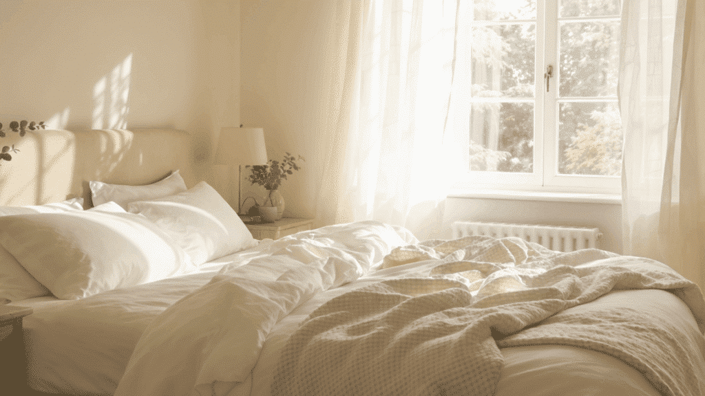 white bedroom soft linen retreat