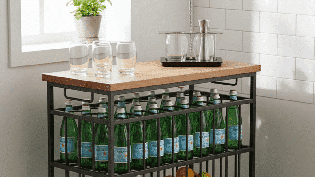 wine rack bar cart