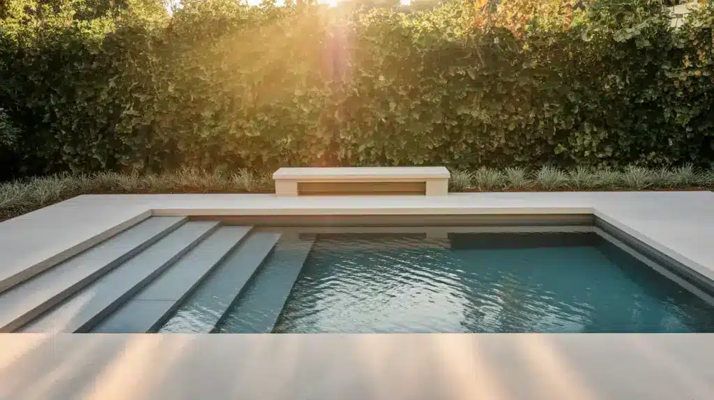 built in steps and benches