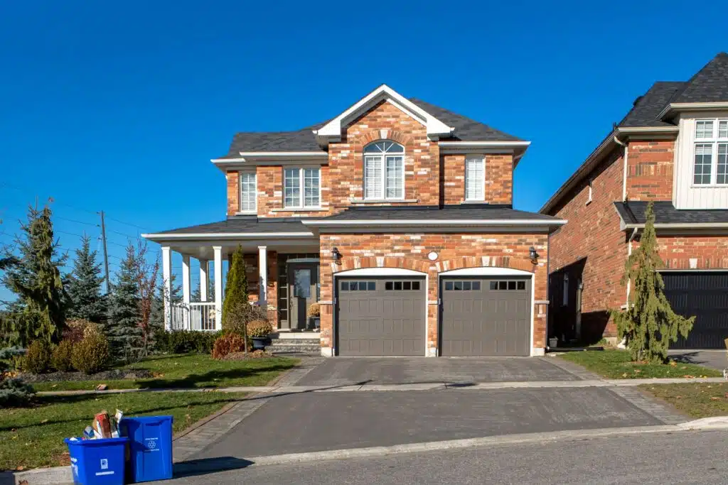 A house with an expansive garage