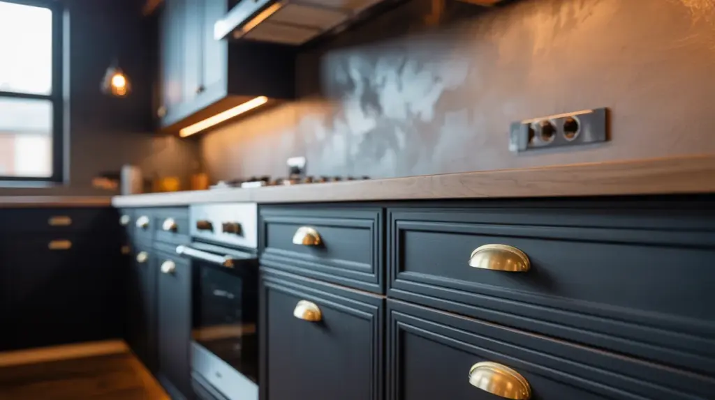 matte black cabinets