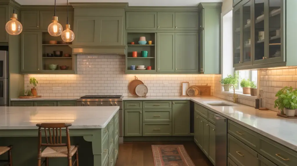 painted color cabinets