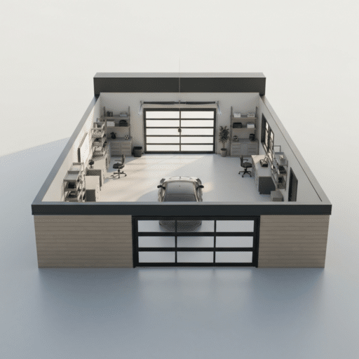 spacious smart upgraded garage