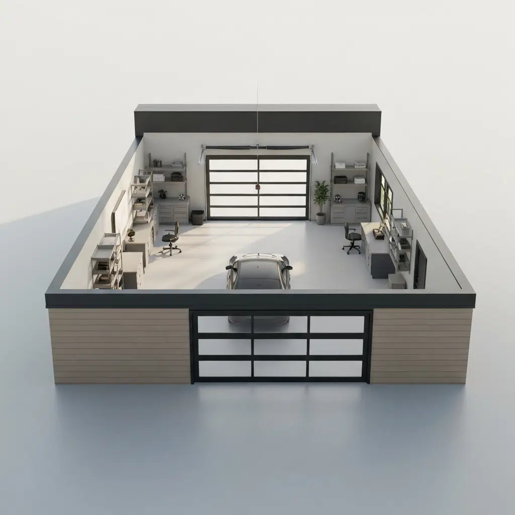 spacious smart upgraded garage