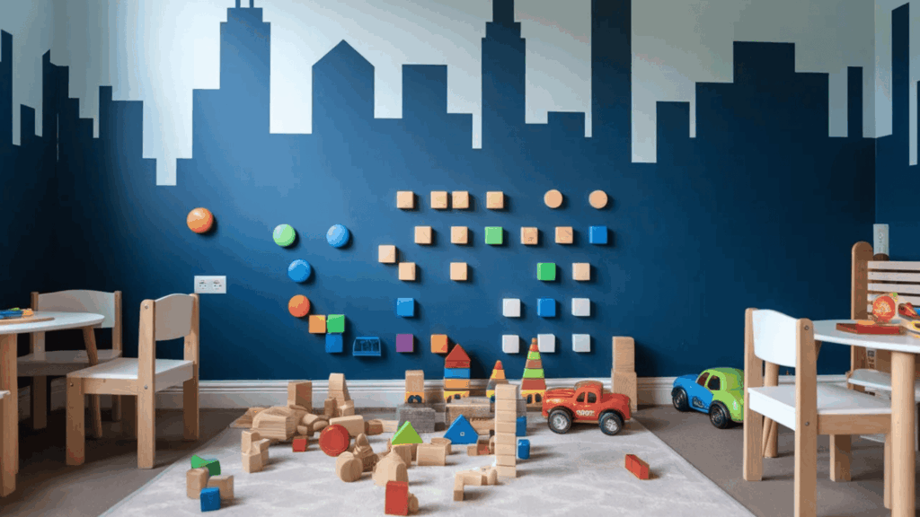 a magnetic wall for building play