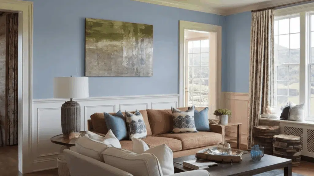 accent wall coloured with aleutian by sherwin-williams