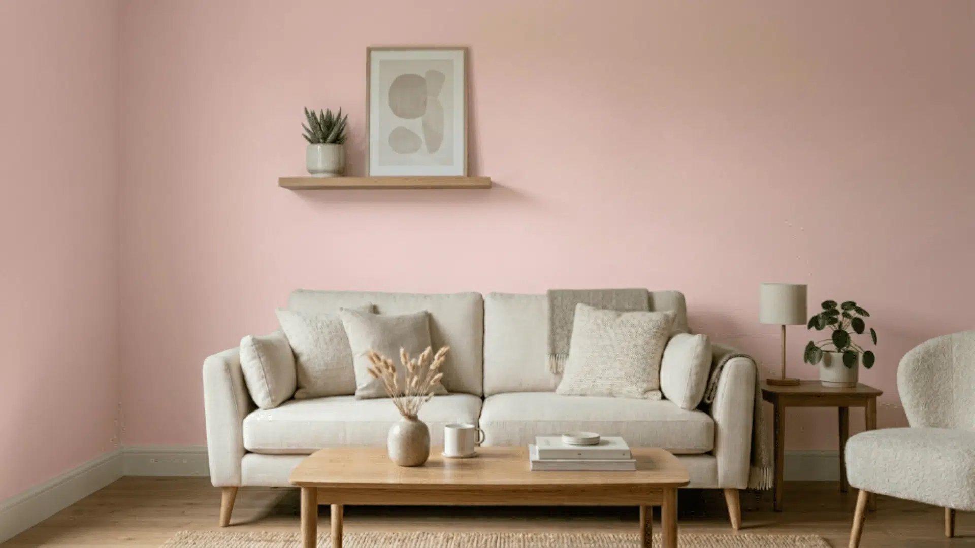 beautiful modern room with smooth matte painted walls clean interior and soft natural lighting