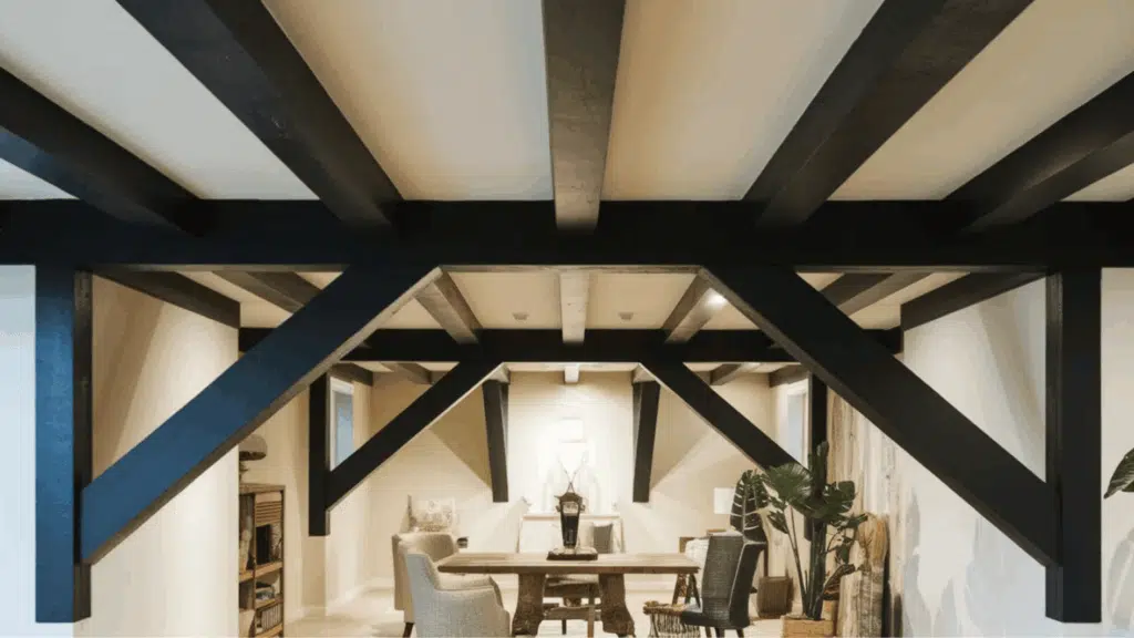 dark colored beams