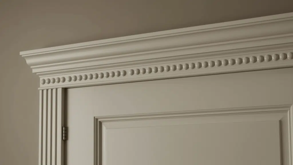 door casing with subtle beaded edge detail adding a soft decorative touch to a simple white door frame