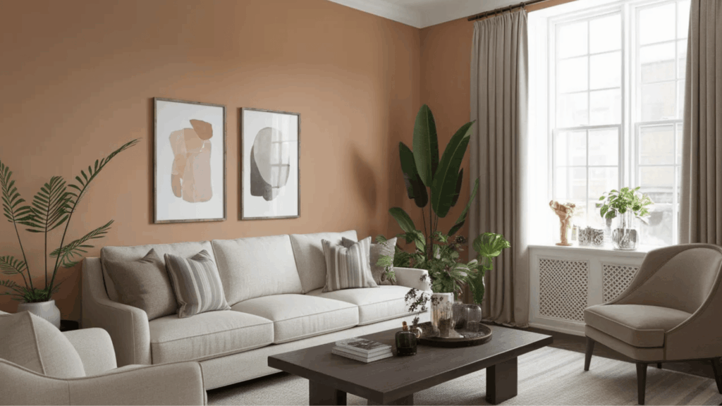 eggshell finish in a cozy living room