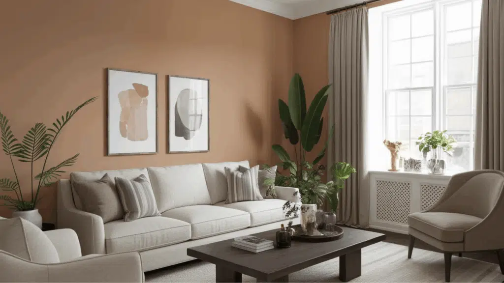 eggshell finish in a cozy living room