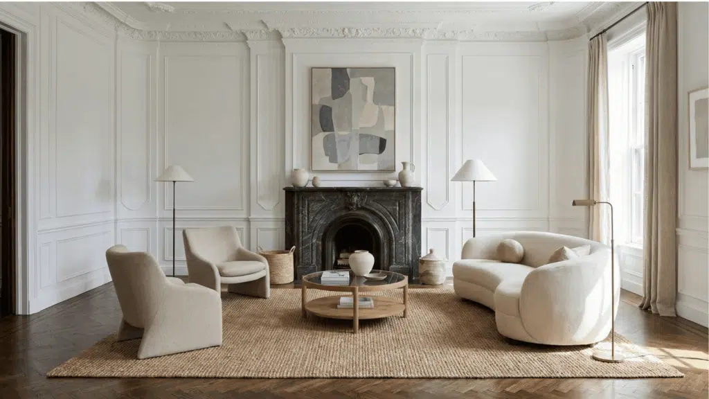 embrace allusion with art piece and lamps in a avictorian themed room