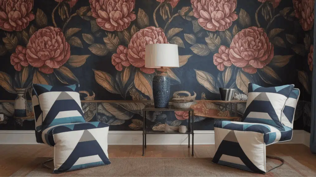 floral with geometric pattern inspired by victorian style